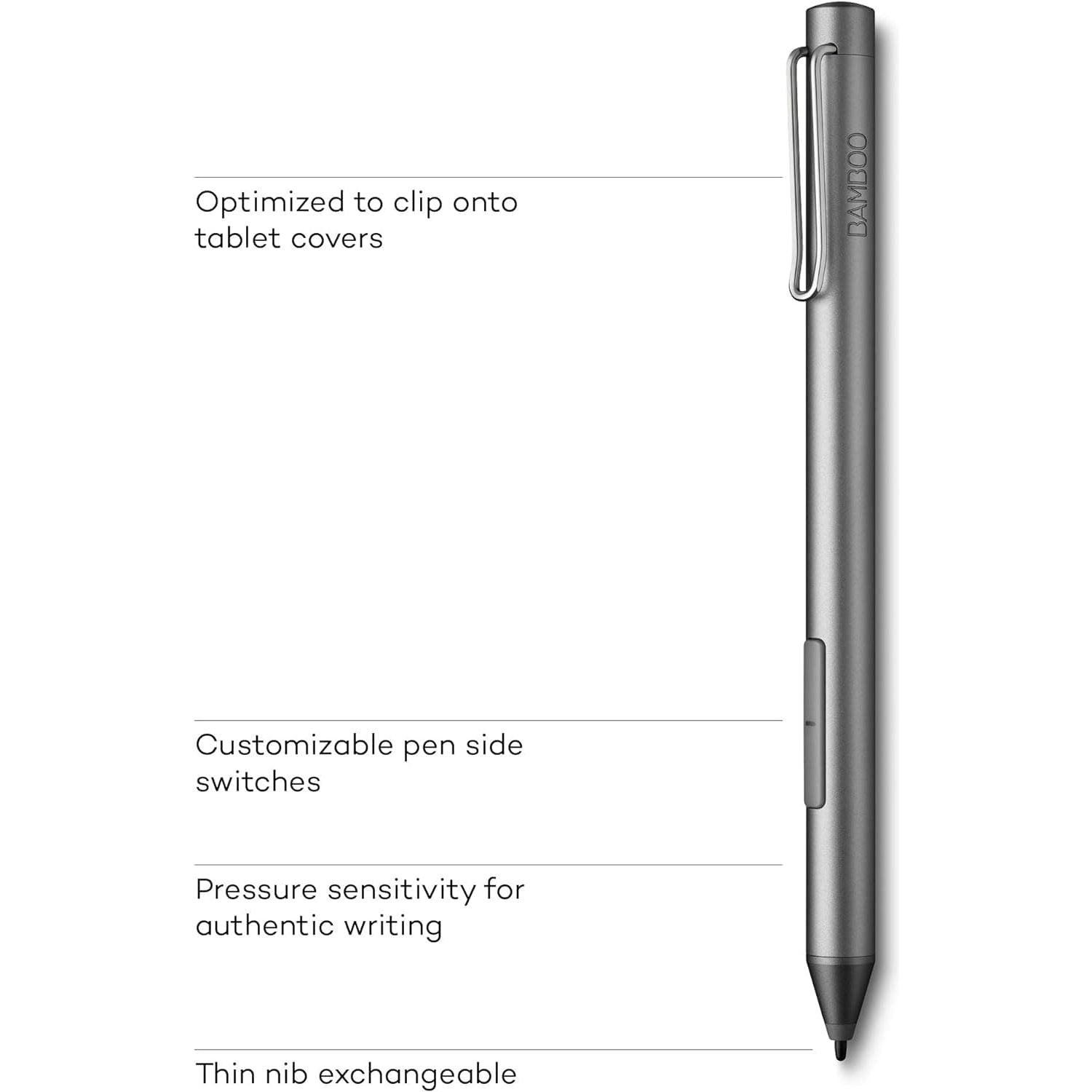 Buy BAMBOO,Wacom Bamboo Ink-Active Stylus (2nd generation, with 4,096 pressure levels for natural writing & making notes on pen-compatible touchscreen devices with Microsoft Windows 10), Gray - Gadcet UK | UK | London | Scotland | Wales| Near Me | Cheap | Pay In 3 | Electronics